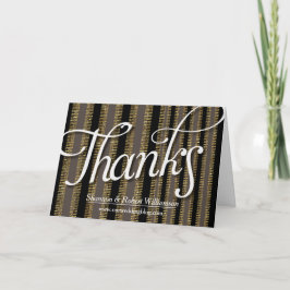 Tarjeta Rustic Moda Black Gold de agradecimiento