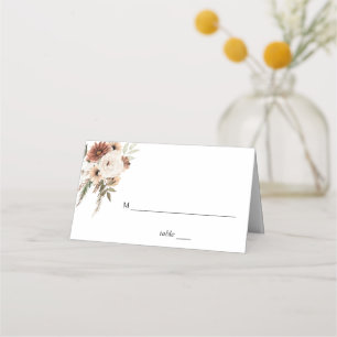 Tarjeta Rustic Neutral Boho Floral Place