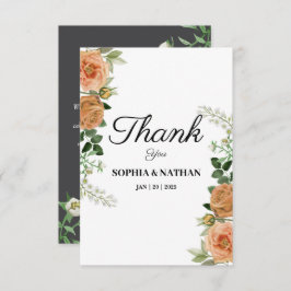 Tarjeta Rustic Peach Floral Boda