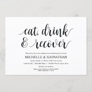 Tarjeta Rustic Post Boda Brunch Invitación