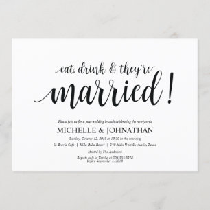 Tarjeta Rustic Post Boda Brunch Invitación