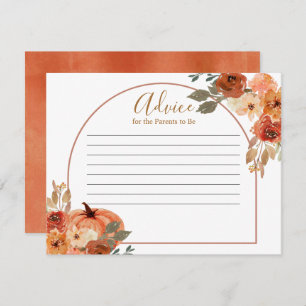 Tarjeta Rustic Pumpkin Terracota Floral Consejos