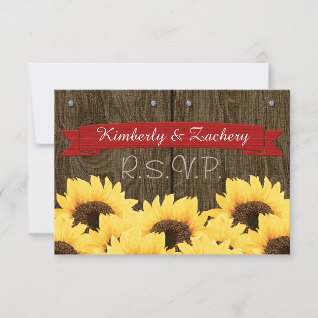 TARJETA RUSTIC RSUNFLOWER RSVP (Anverso)