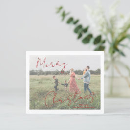 Tarjeta Rustic Script Photo Modern Navidades
