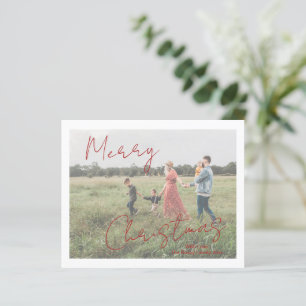 Tarjeta Rustic Script Photo Modern Navidades