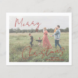 Tarjeta Rustic Script Photo Modern Navidades