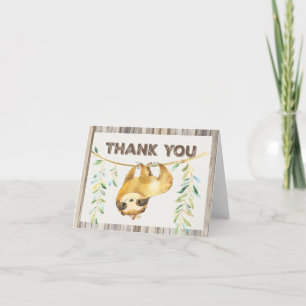 Tarjeta Rustic Sloth Gracias