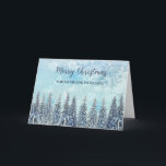 Tarjeta Rustic Snowy Forest Friend Feliz Navidad<br><div class="desc">Feliz Navidad para una tarjeta de amistad con un bosque de acuarela rústico y nevado.</div>
