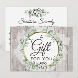 Tarjeta Rustic Southern Watercolor Cotton Certific