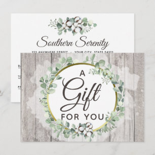 Tarjeta Rustic Southern Watercolor Cotton Certific