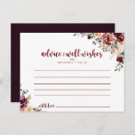 Tarjeta Rustic Summer Floral Boda Consejos<br><div class="desc">Esta rústica tarjeta de boda floral de verano es perfecta para un boda moderno. El diseño se compone de flores de color burdeos, rosa y azul con hojas verdes en un fondo manchado de color marrón. Estas tarjetas son perfectas para un boda, una ducha de novia, una ducha de bebé,...</div>