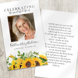 Tarjeta Rustic Sunflower Memorial
