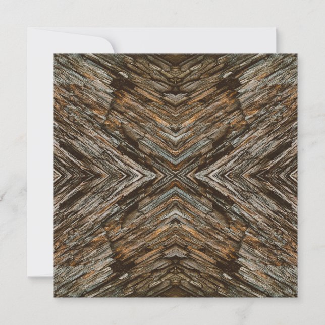 Tarjeta Rustic Tree Bark Photo Southwest Diamond Pattern (Anverso)