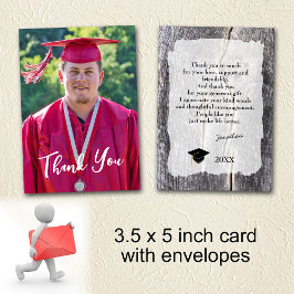 Tarjeta Rustic Western Graduation Gracias