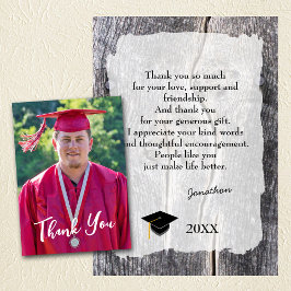 Tarjeta Rustic Western Graduation Gracias