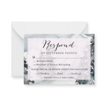 Tarjeta Rustic Winter Mountain Boda Response Card