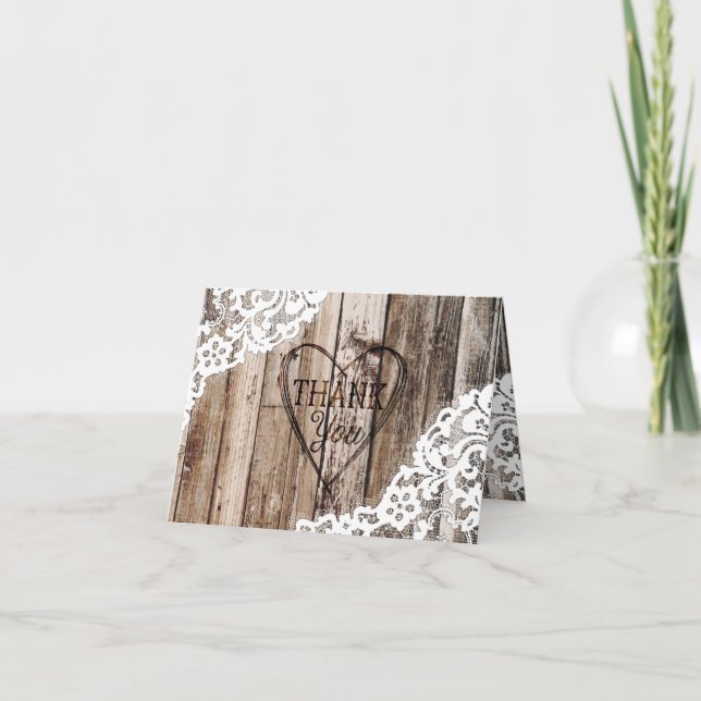 Tarjeta Rustic Wood and Lace (Anverso)