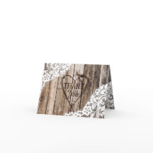 Tarjeta Rustic Wood and Lace