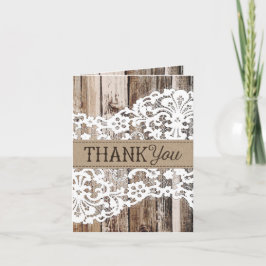 Tarjeta Rustic Wood and Lace