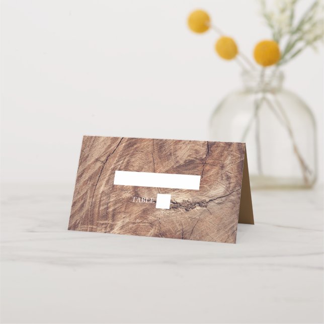 Tarjeta Rustic Wood Boda Place (Anverso)