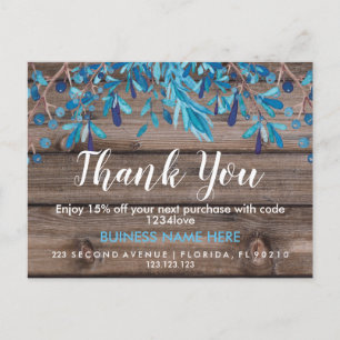 Tarjeta Rustic Wood Border Business Gracias