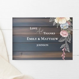 Tarjeta Rustic Wood Floral Boda
