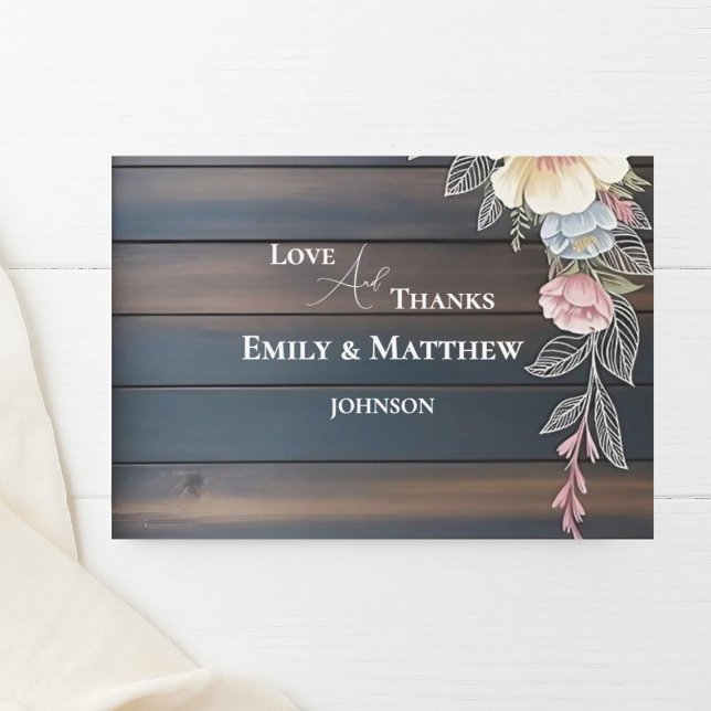 Tarjeta Rustic Wood Floral Boda (Subido por el creador)