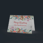 Tarjeta Rustic Wood Friend Merry Christmas<br><div class="desc">Feliz Navidad para la tarjeta de amistad con un patrón rústico de madera y follaje acuático en el bosque.</div>