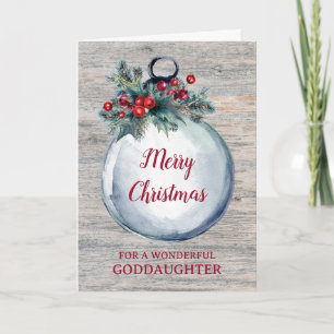 Tarjeta Rustic Wood Godgirl Feliz Navidad