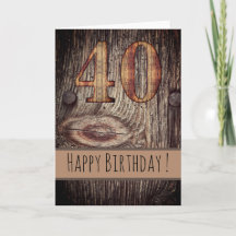 Rustic Wood Happy Birthday 40