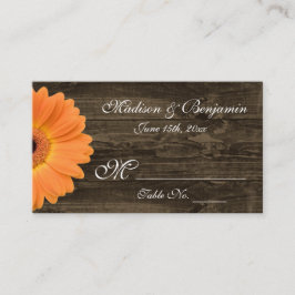 Tarjeta Rustic Wood Naranja Gerber Daisy Boda Plac