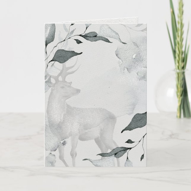 Tarjeta Rústica acuarela venado pacífico (Anverso)