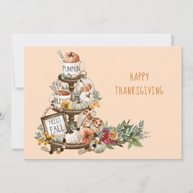 Tarjeta Rustica de Acción de Gracias (Anverso)