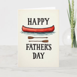 Tarjeta rústica de Día del Padre en canoa