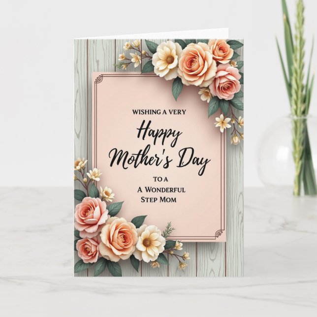 Tarjeta rústica de Feliz Día de las Madres (Anverso)