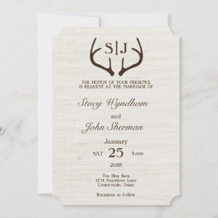 Tarjeta rústica de la invitación de la boda de la