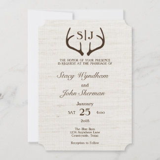 Tarjeta rústica de la invitación de la boda de la