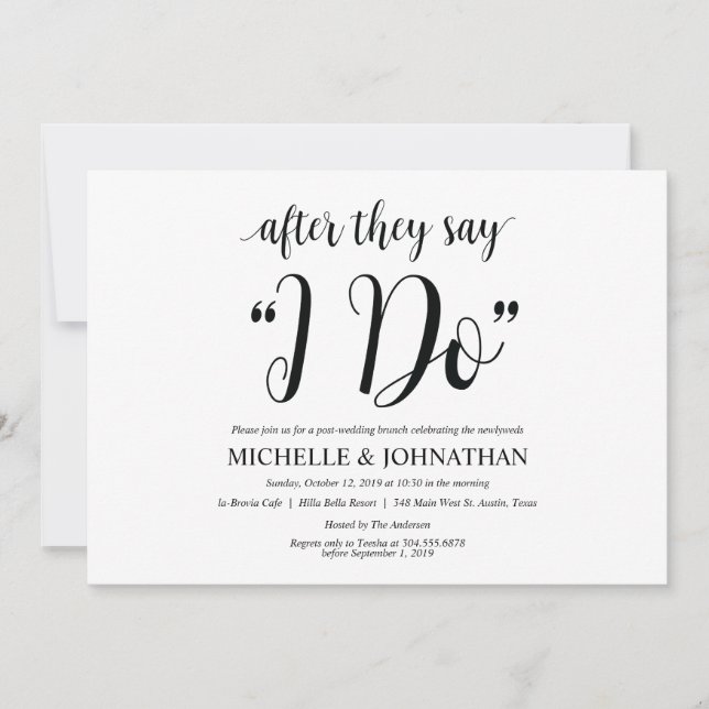 Tarjeta rústica de la invitación del brunch de la (Anverso)