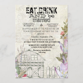 Tarjeta rústica de la invitación del weddibg