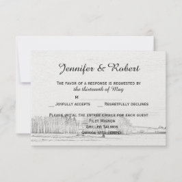 Tarjeta rústica de la respuesta de la boda del