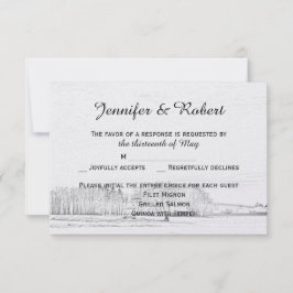 Tarjeta rústica de la respuesta de la boda del