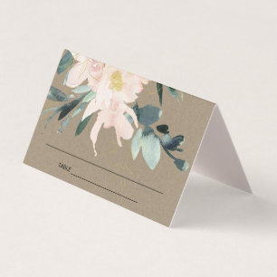 TARJETA RÚSTICA DE LUGAR DE BODA DE BUNCH FLORAL D