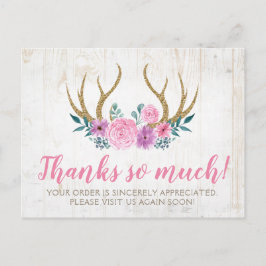 Tarjeta Rústica de Rosas de Madera y Flores