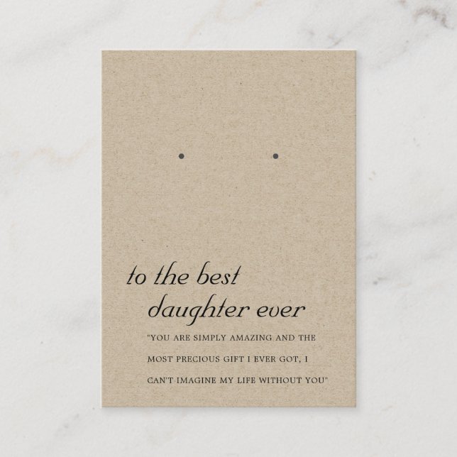 TARJETA RÚSTICA DE VISUALIZACIÓN DE LA HIJA DE KRA (Anverso)