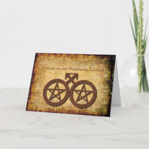 Tarjeta rústica de Wiccan Handfasting para los