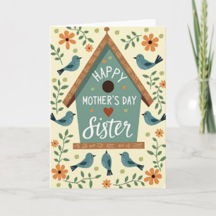 Tarjeta rústica del Día de las Madres para hermana