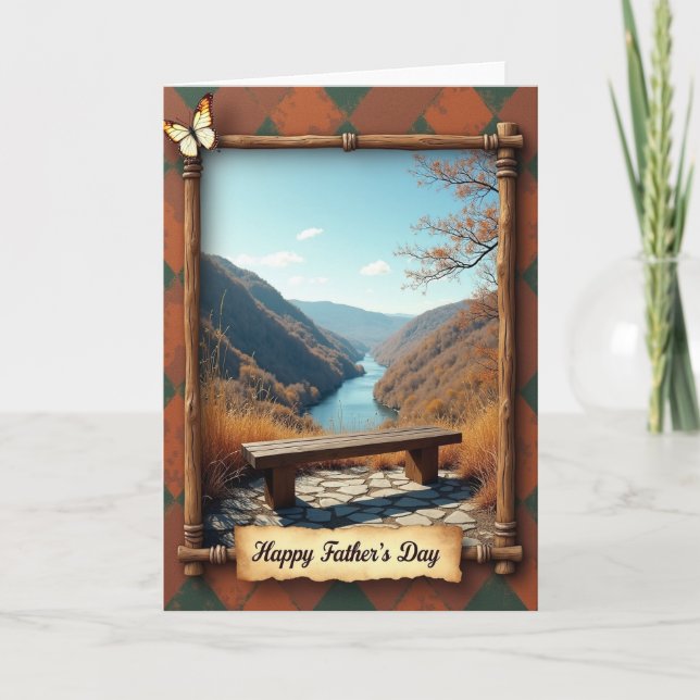 Tarjeta Rústica del Día del Padre del Río (Anverso)