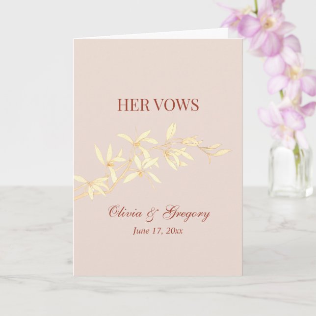 Tarjeta Rústica floral y eterna, su Boda promete (Orquídea)