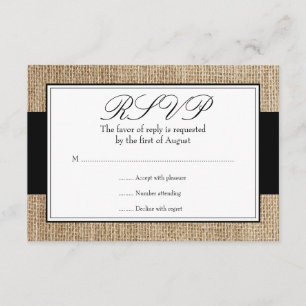 Tarjeta rústica formal de la respuesta del negro