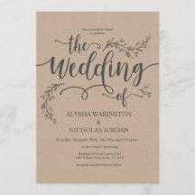 Tarjeta rústica hermosa de la invitación de la